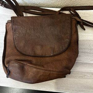 Marta Ponti Portugal Brown Distressed Leather Cross Body Bag NEEDS Restoration